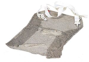 AV4898  Stainless steel accident-prevention apron with shoulder straps