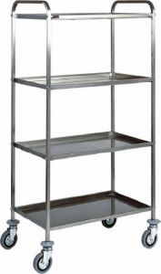 CA 1380 Stainless steel Multiservice Trolley 4 Shelves 91x57x172h 