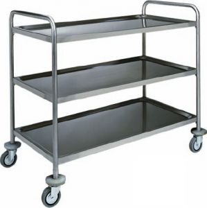 CA 1410 Stainless steel service trolley 3 shelves load 100 kg 90x60x104h 