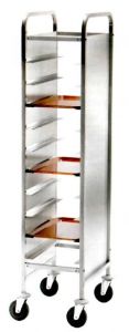 CA1451RP Stainless steel Reinforced tray-holder trolley 10 trays side panels