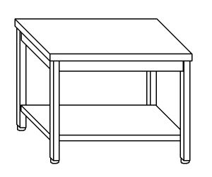 TL8018 Tavolo da lavoro in acciaio inox AISI 304 su gambe e un ripiano dim. 70x80x85 cm (prodotto in italia)