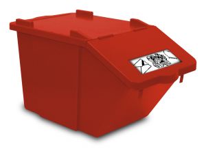 00005140 SPLIT 45 L BIN - RED - WITH COVER AND TA