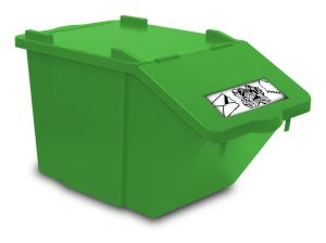 00005141 SPLIT 45 L BIN - GREEN - WITH COVER AND TA
