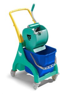 00066249 Single Nick Dry Cart With U Handle - Green Frame And Wringer