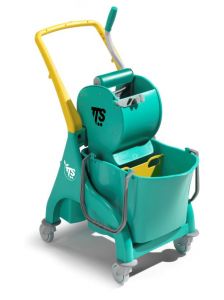 0P066249 Single Nick Dry Cart With U-Handle - Green Frame And Wringer