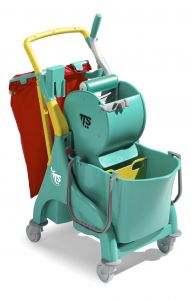 0P066509 Nick Plus 70 trolley with 28 L washing bucket with partition and bag holder