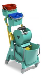 0P066519 Nick Plus 80 trolley with 28 L washing bucket with partition and buckets 4 L