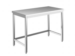 EUG2208-13 table sur pieds ECO 130x80x85h cm - plateau lisse - cadre inférieur sur 3 côtés