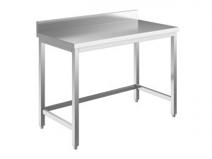 EUG2216-06 table sur pieds ECO 60x60x85h cm - plateau avec dosseret - cadre inférieur sur 3 côtés