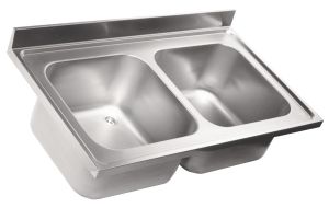 LV6010 Top sink Aisi304 stainless steel dim.1200X600 2 bowls