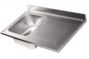 LV6011 Top sink stainless steel dim.1200X600 1 bowl 1 drainer right
