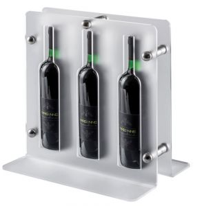 EV02201 TRIO - Expositor satinado para vino para botellas ø 7,5 cm