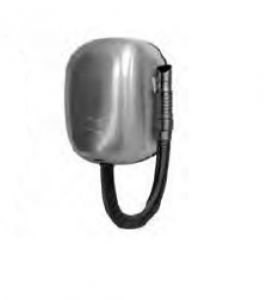 T704562 Wall-mounted hair dryer with brushed AISI 304 stainless steel hose for intensive use