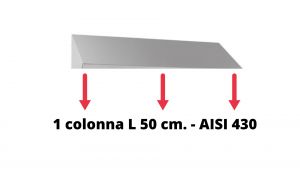 IN-699.40.5.430 Tetto inclinato per casellario in acciaio inox AISI 430 ad 1 colonna L 50 cm.