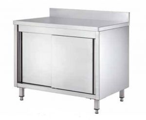 GDASR187A Cabinet table with sliding doors and splashback 1800x700x950