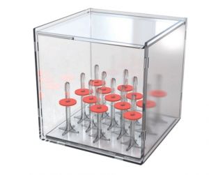 AG01500 Reverse cone holder box, with removable interior and lid