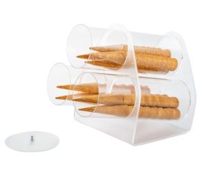 AG03640 Cone holder with three tubular compartments with lids