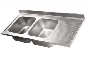 LV7052 Top sink Aisi304 stainless steel dim.1900X700 2 bowls 500x500 1 drainer right
