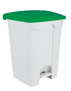 T101458 White Green Plastic pedal bin 45 liters (Pack of 3 pieces)