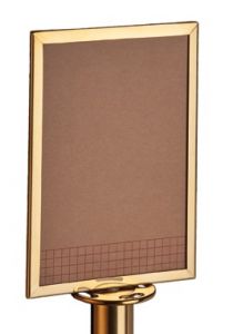 T103383 Panel informativo de acero dorado para postes separadores