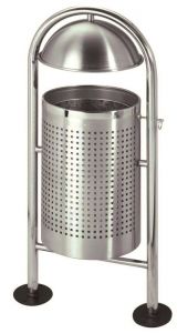 T106062 Stainless steel litter bin  for outdoor use 30 liters