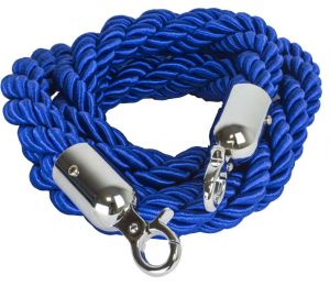 T106320 Corde bleu 2 anneaux de fixation chromés pour poteau 1,5 mètres