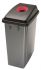 T114207 Waste bin with red upper opening lid
