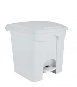 T115300 White Plastic pedal bin 30 liters (Pack of 3 pieces)
