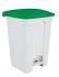 T115758 White Plastic pedal bin Green lid 70 liters 
