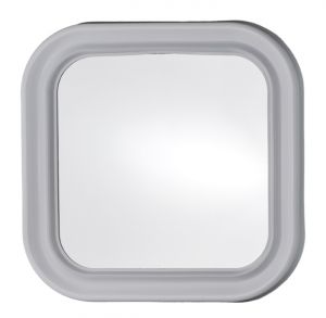 T150000 Specchio in vetro quadrato con cornice ABS bianca 46x46cm