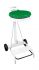 T601048 White steel Wheeled pedal operated sack holder Green lid