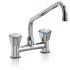 KL1140 PROFESSIONAL double hole tap for sink, knobs and swivel spout