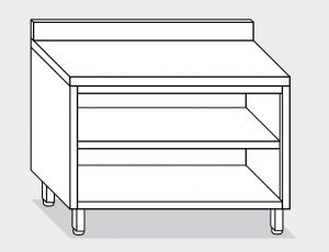 13001.14 Table armoire ouverte g40 cm 140x60x85h dosseret arrière - étagère intermédiaire et inférieure