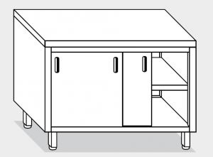 13200.10 Table armoire g40 cm 100x60x85h plateau lisse - portes coulissantes