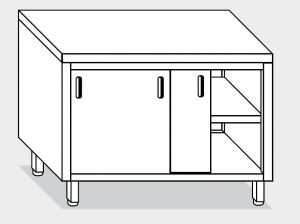 13250.12 Table armoire g40 cm 120x80x85h plateau lisse - portes coulissantes