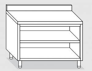23001.17 Table armoire ouverte Agi cm 170x60x85h dosseret arrière - étagère intermédiaire et inférieure