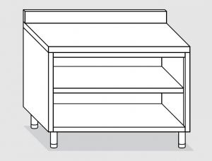 23101.12 Table armoire ouverte Agi 120x70x85h cm dosseret arrière - étagère intermédiaire et inférieure