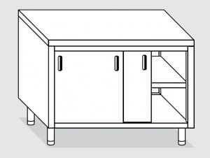 23200.10 Table armoire Agi cm 100x60x85h plateau lisse - portes coulissantes