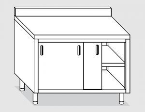 23201.10 Table armoire Agi cm 100x60x85h dosseret arrière - portes coulissantes
