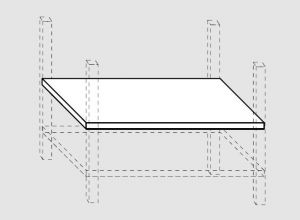 93600.16 Estante intermedio para mesas altas fondo 80 cm 160x80x4